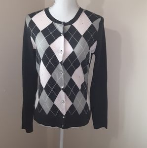 Argyle Cardigan Sz Med New York & Co